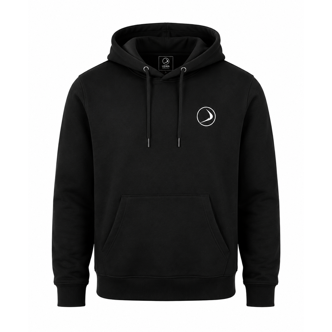 Hoodie-Black-1-Front USWA Essential Pullover Hoodie - Black - Image 1