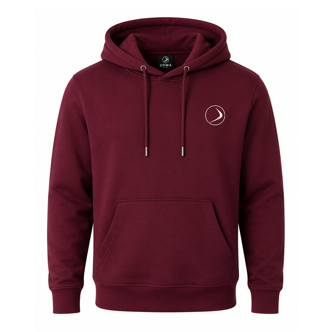 Hoodie-Burgundy-1-Front USWA Essential Pullover Hoodie - Burgundy - Image 1