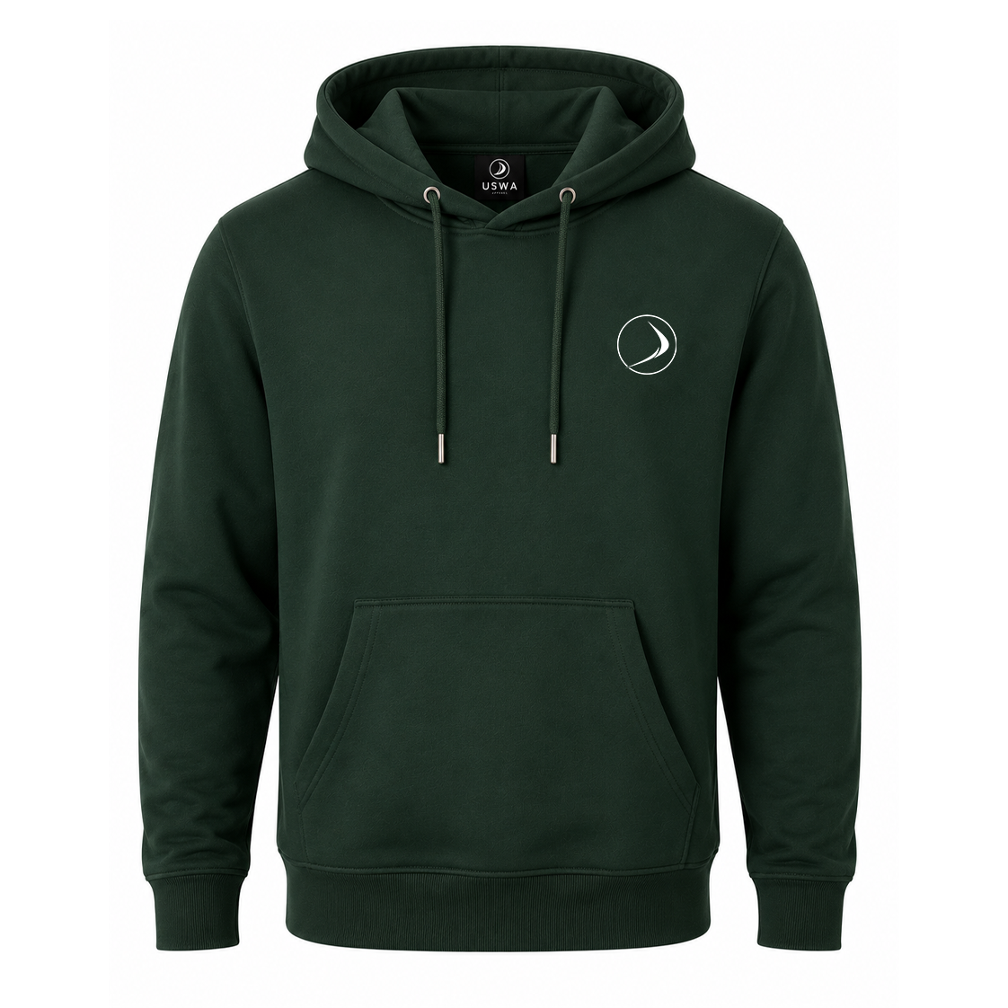 Hoodie-Green-1-Front USWA Essential Pullover Hoodie - Forest Green - Image 1